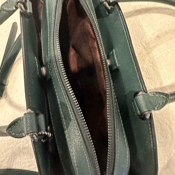 Dark green leather Coach pocketbook EUC - Picture 7 of 8